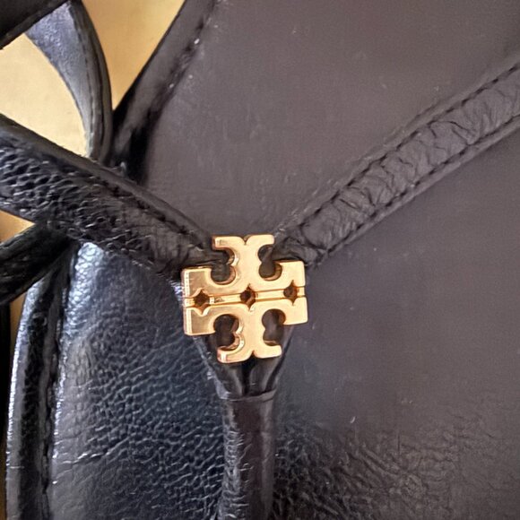 Tory Burch Capri Leather Flip-Flop Perfect Black 8 - Picture 2 of 2